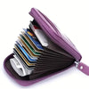 Compact Zippered PU Wallet with Multiple Card Slots
