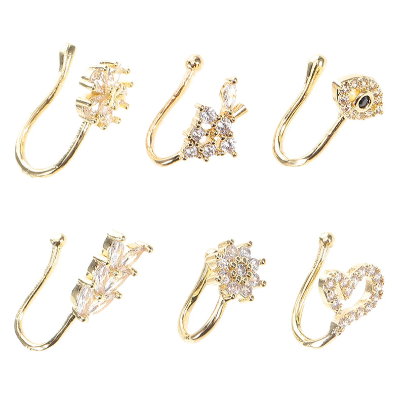 6-Piece Non-Piercing Nose Cuff Set