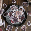 A collection of vintage metal-embossed washi stickers featuring various decorative elements for journaling and scrapbooking.