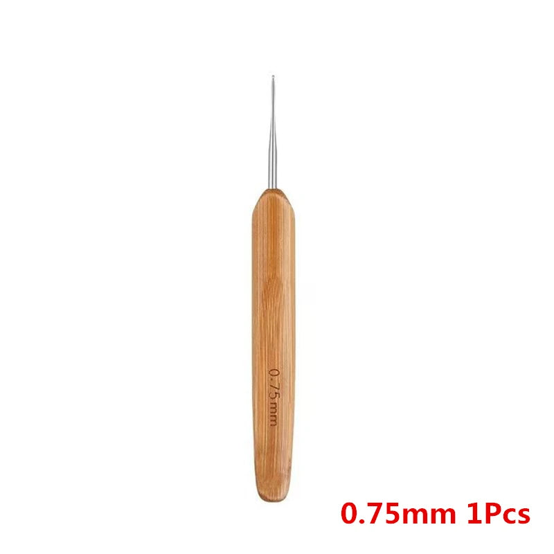 Wooden Handle Dreadlock Crochet Hook for Hair Styling