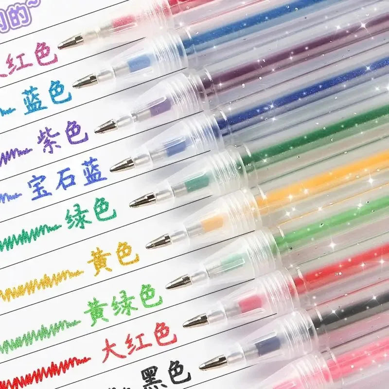 Set de Stylos Gel Brillants - Retractable et Action à Clic