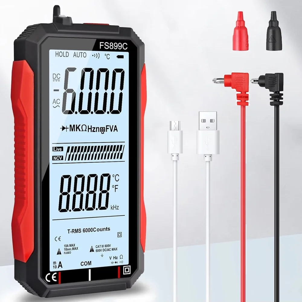 Smart True RMS Digital Multimeter with Large Display