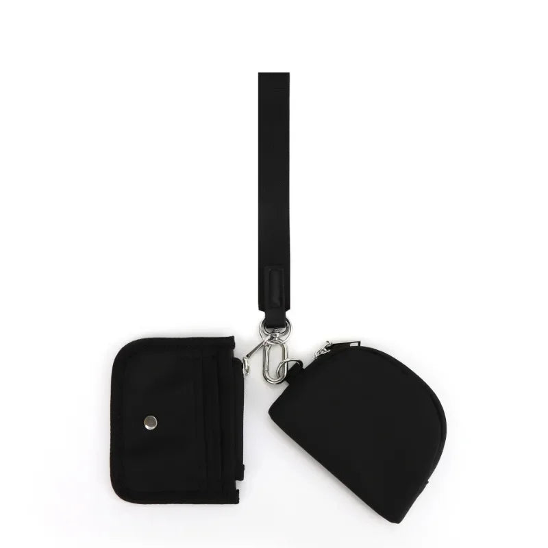 Compact Zippered Wristlet Wallet with Coin Pocket