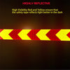 A yellow and red high-visibility reflective safety tape with a honeycomb pattern, designed to reflect light.