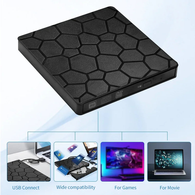 Tragbares USB 3.0 externes DVD/CD-Laufwerk