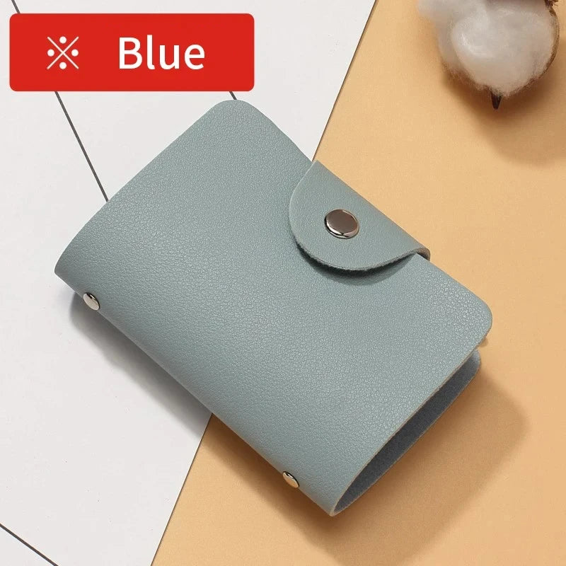 Compact Leather Card Holder Wallet with 24 Slots