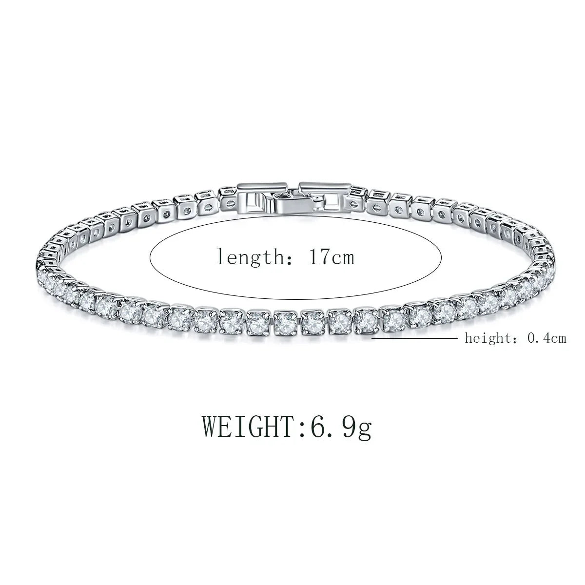 Elegante Tennisarmband mit Zirkonia