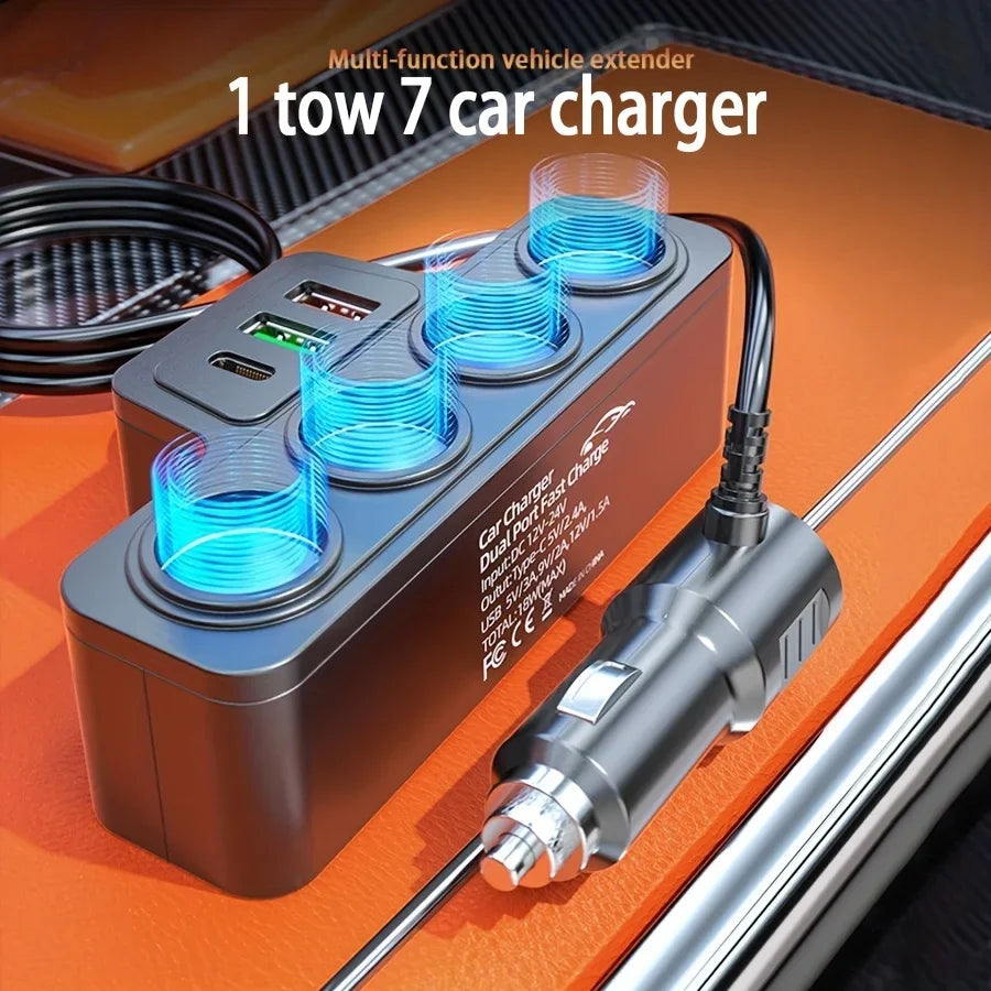 4-Port USB Car Charger with Fast Charging