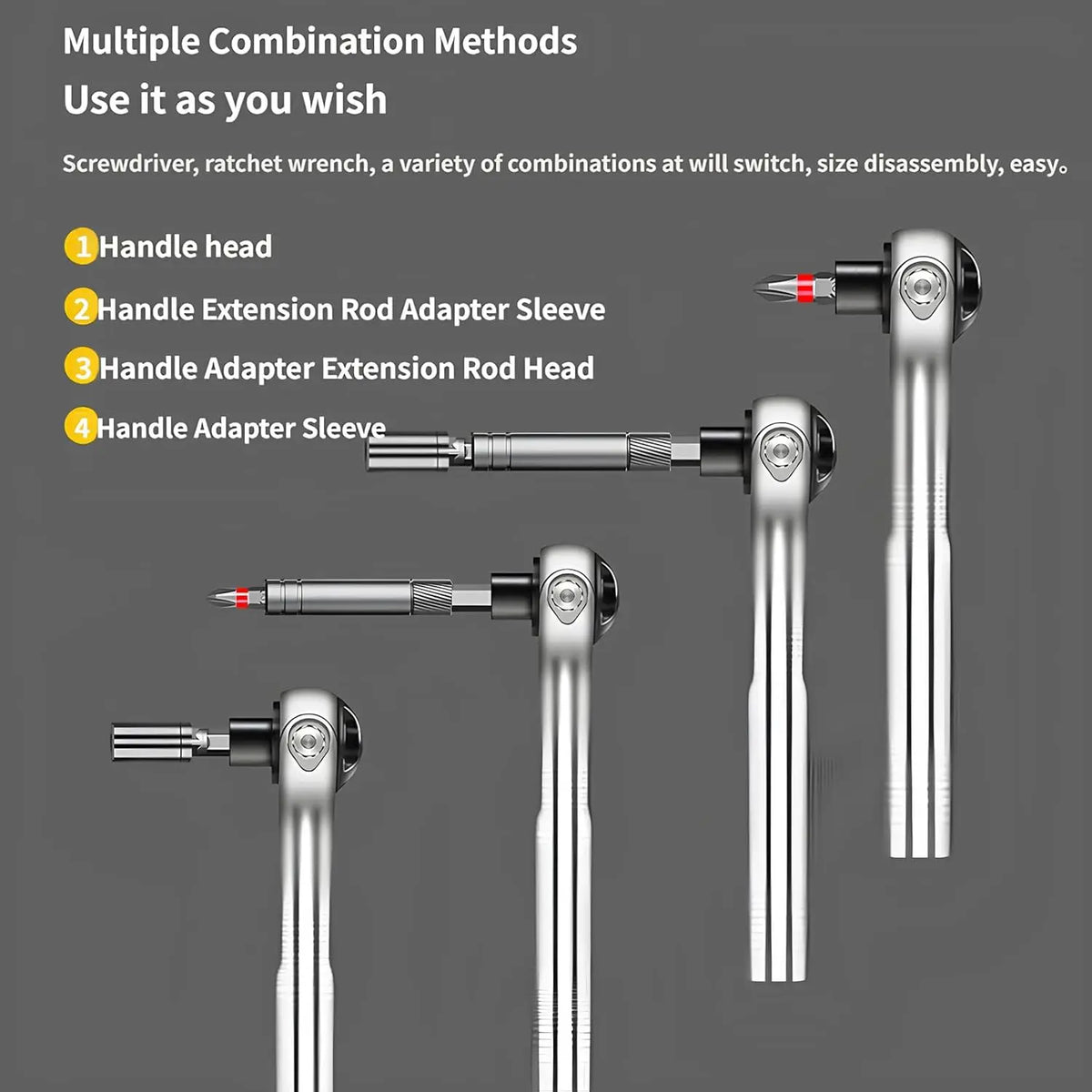 40-in-1 Magnetic Ratchet Screwdriver Set with Detachable Handle