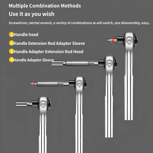 40-in-1 Magnetic Ratchet Screwdriver Set with Detachable Handle