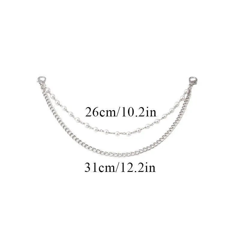 Multi-Layer Metal Pearl Bag Chain
