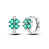 Four-Leaf Clover Hoop Earrings in Sterling Silver