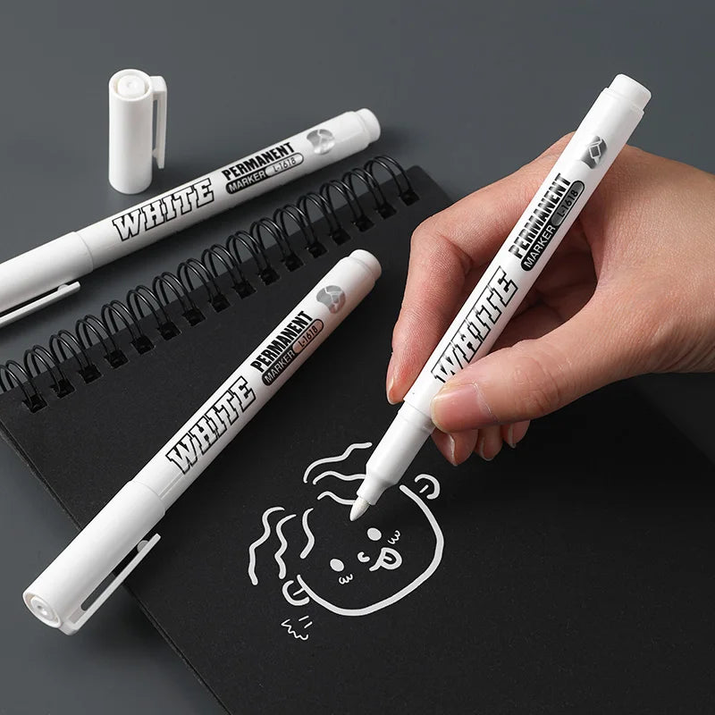 Waterproof White Paint Marker Pen – Permanent, 1mm Fine Tip