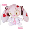 A soft pink Hatsune Miku plush doll figure with large ears and a smiling face.