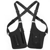 Black anti-theft underarm wallet bag with adjustable strap shown from the back