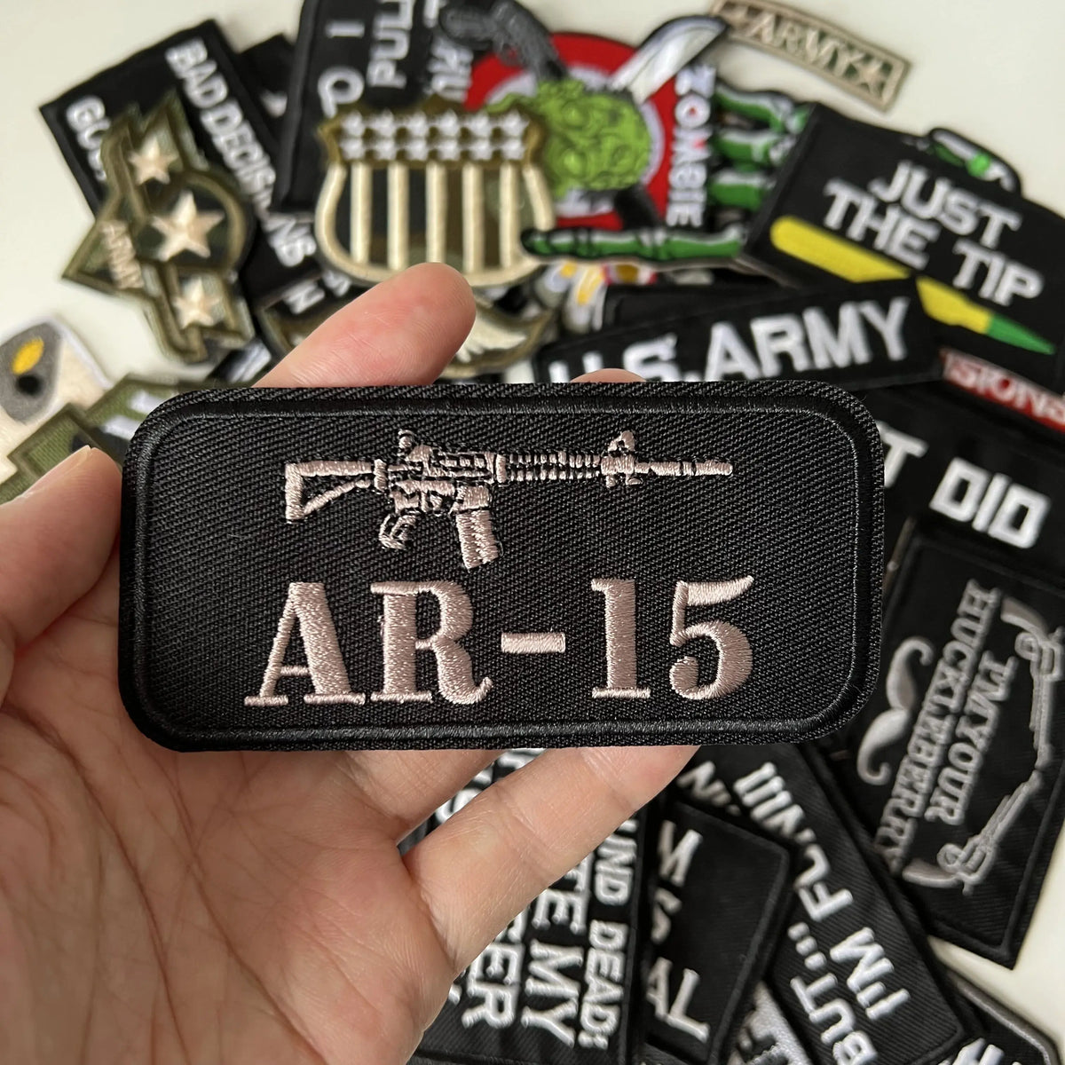 Tactical Military Iron-On Patch with Slogan – Embroidered Badge for DIY Clothing