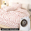 Red Heart Print Duvet Cover Set with Pillowcases