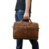 Vintage Genuine Leather Executive Laptop Briefcase