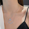 Heart & Clover Zircon Pendant Necklace