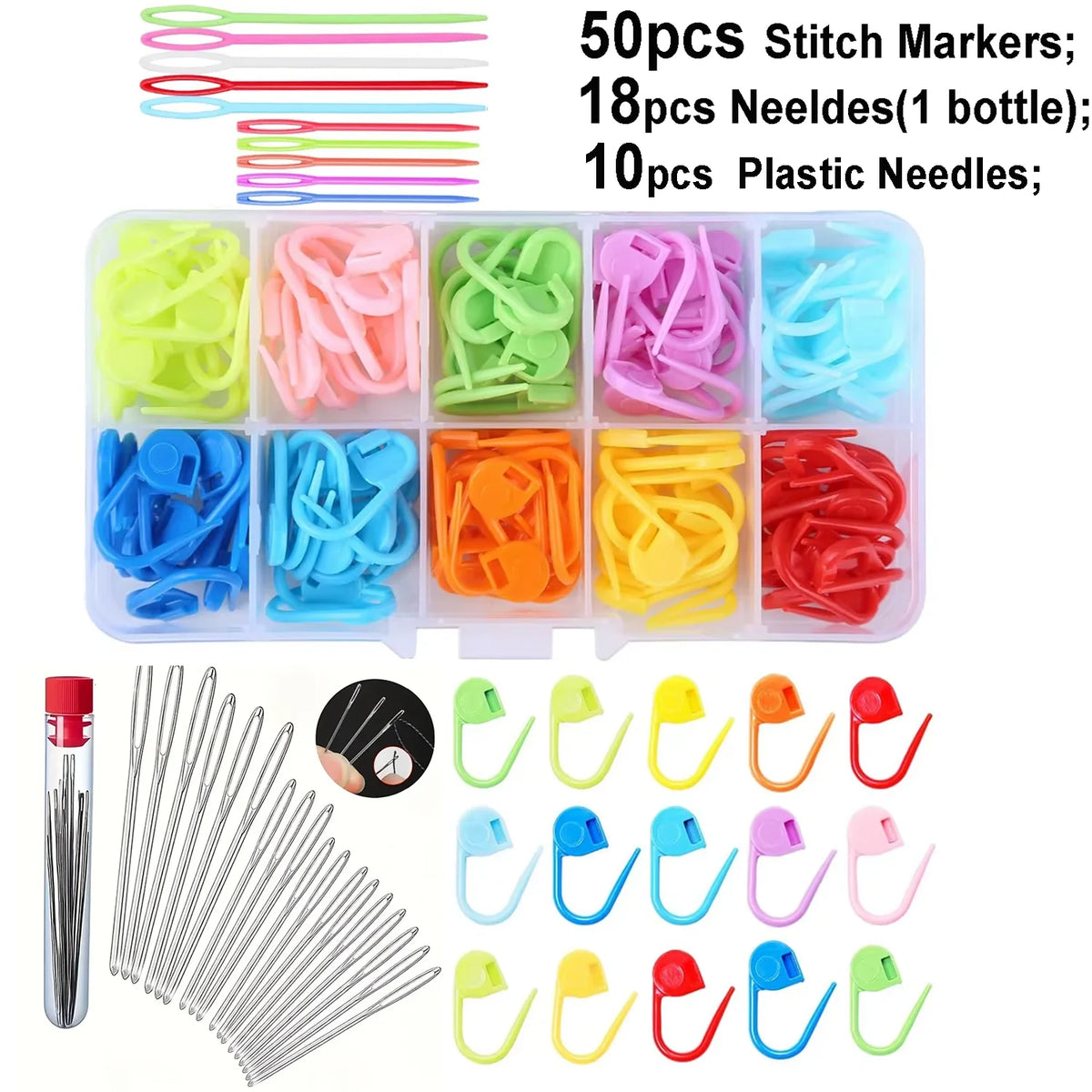 Complete Knitting & Sewing Needle Set with Stitch Markers