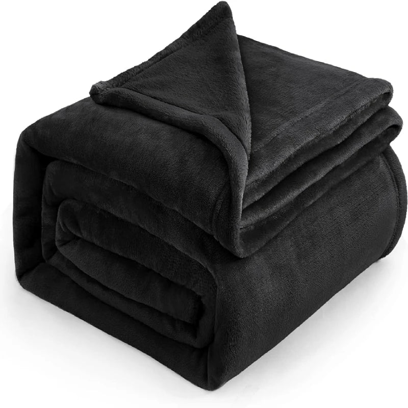 Black Microfiber Fleece Blanket