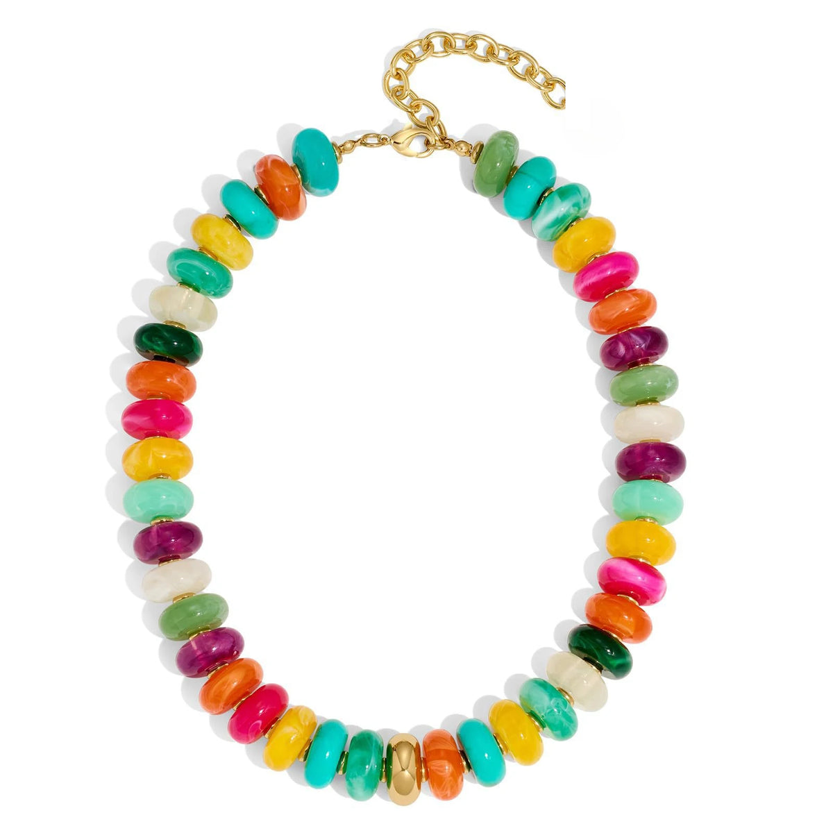 Colorful Chunky Beaded Choker Necklace