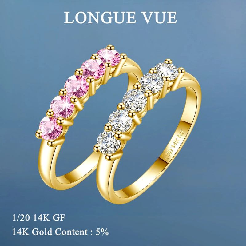 Five-Stone Moissanite Stacking Ring in 14K Gold Filled
