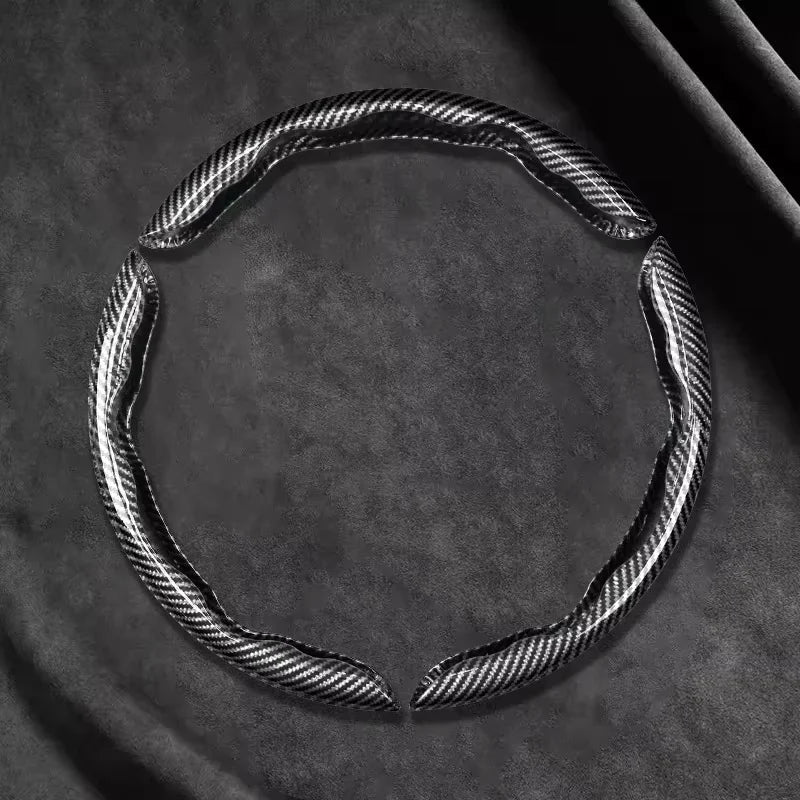 Carbon Fiber Style Microfiber Leather Steering Wheel Cover