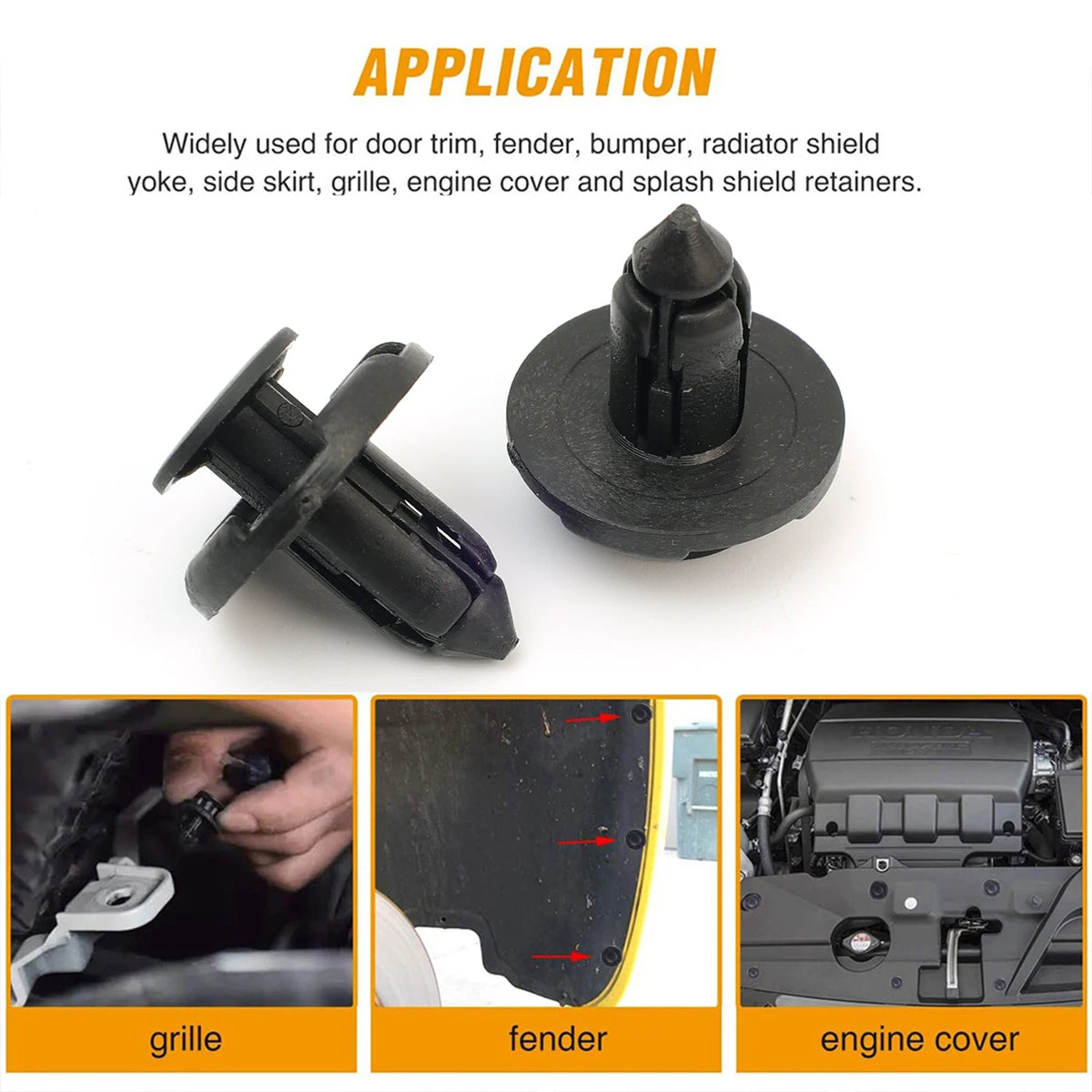 8mm Car Push Rivets for Fender Liners and Splash Shields