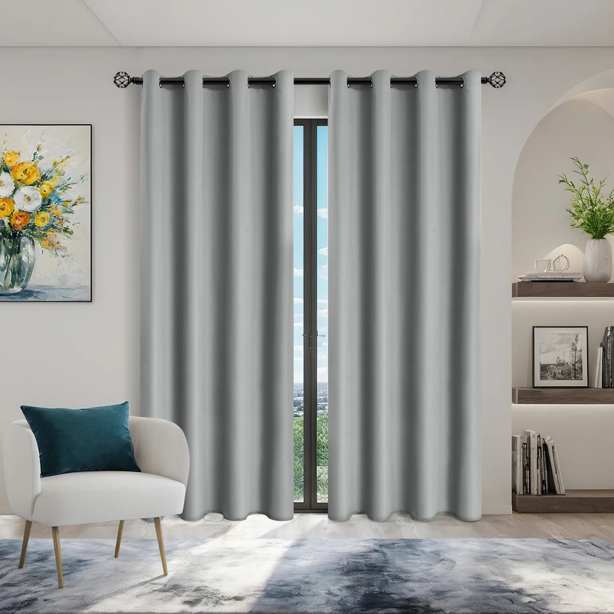 100% Blackout Solid Color Curtains for Bedroom and Living Room
