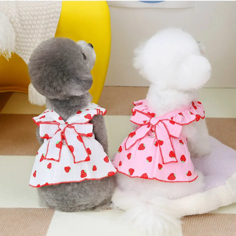 Strawberry Print Dog Dress