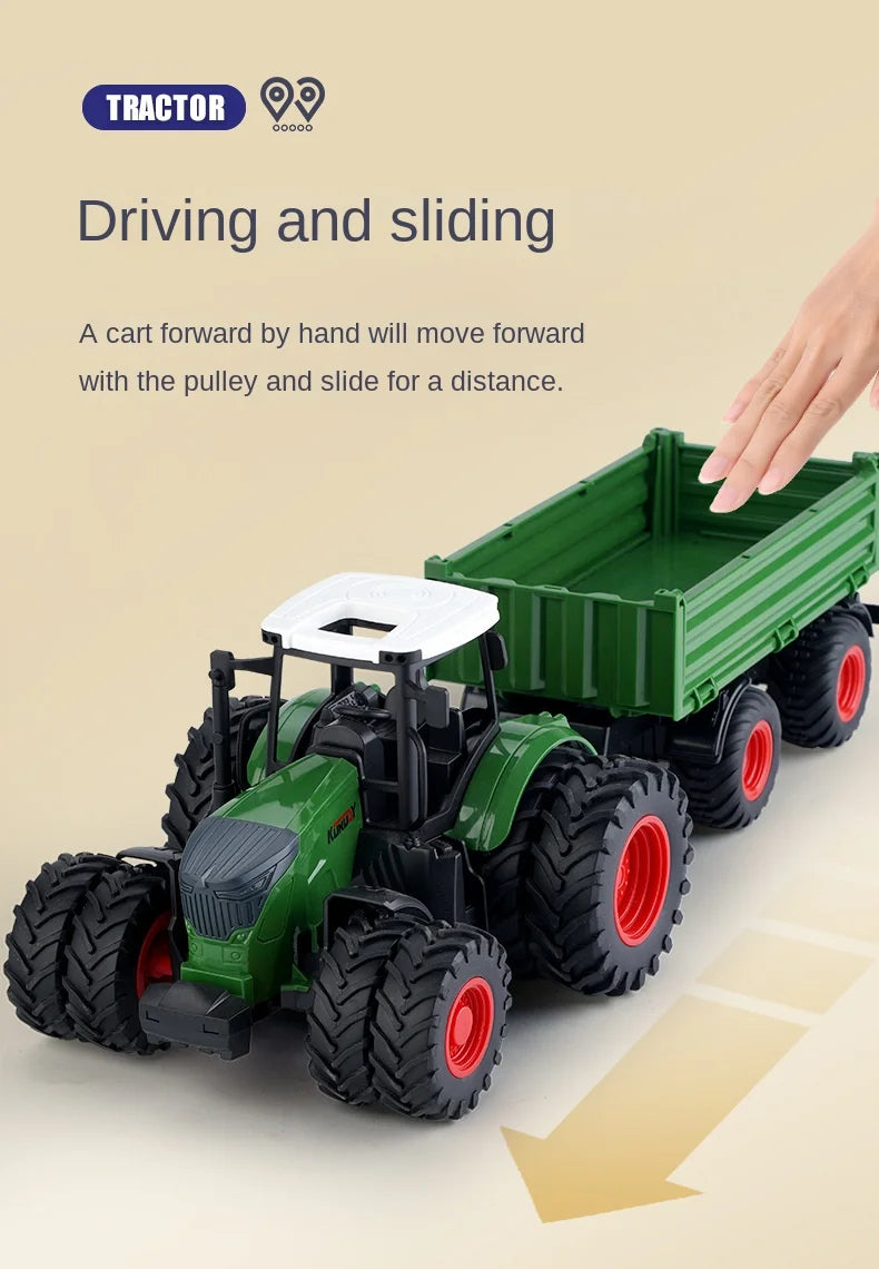 Remote-Controlled Farm Tractor Toy with Realistic Engineering Details