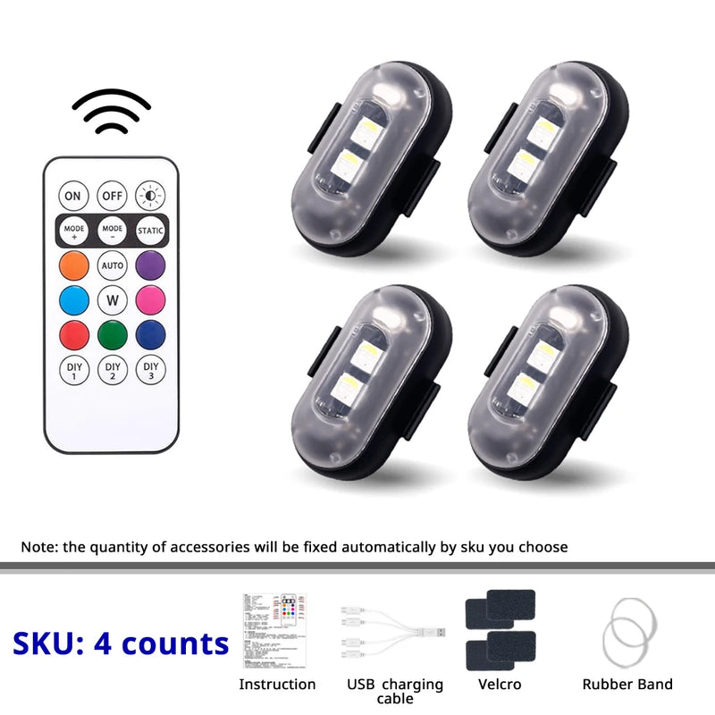 Rechargeable RGB LED Footwell Light with Remote