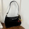 PU Leather Shoulder Bag with Cherry Pendant