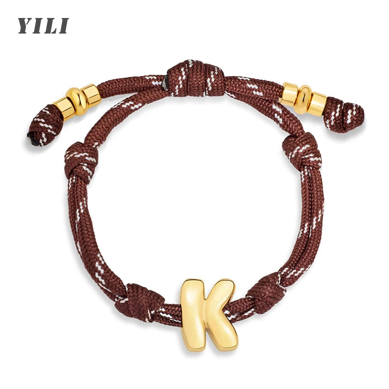 Pulsera con Nudo Inicial de Oro de 14K