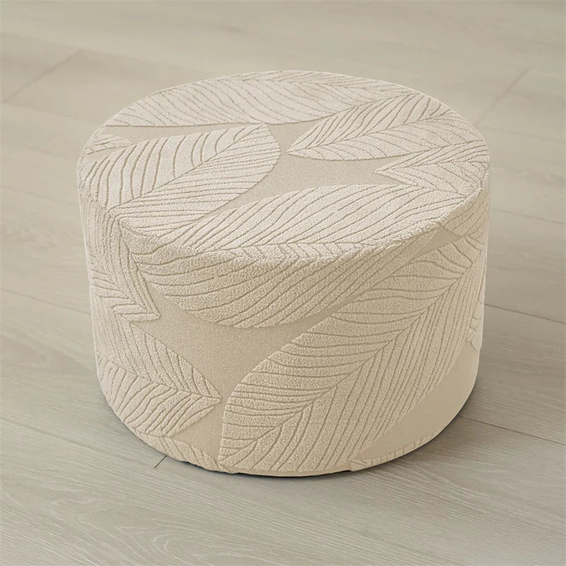 Jacquard Stretch Ottoman Cover with Elastic Edges