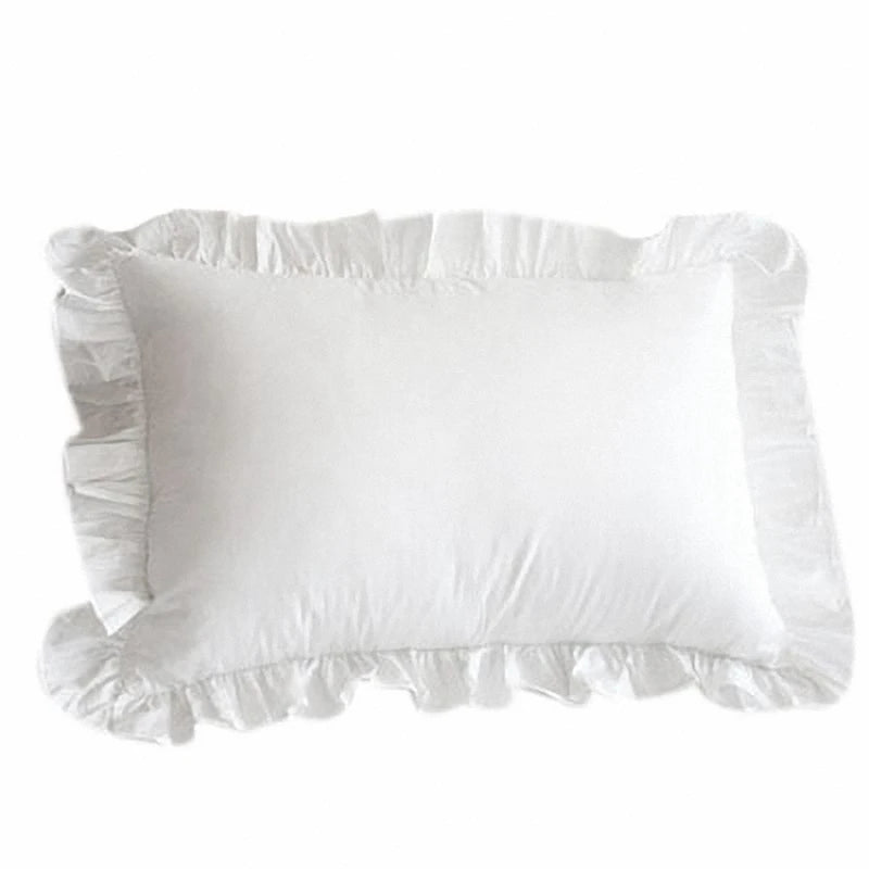 Ruffled Cotton Pillowcase with Elegant Ruffle Trim