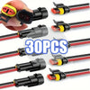 Waterproof 2-Pin Electrical Connector Kit with 16 AWG Wire