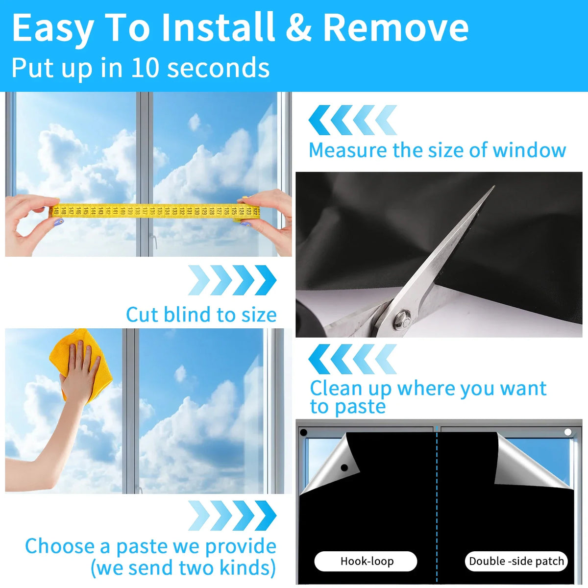 Portable Blackout Curtains with Easy-Cut Design for Any Window