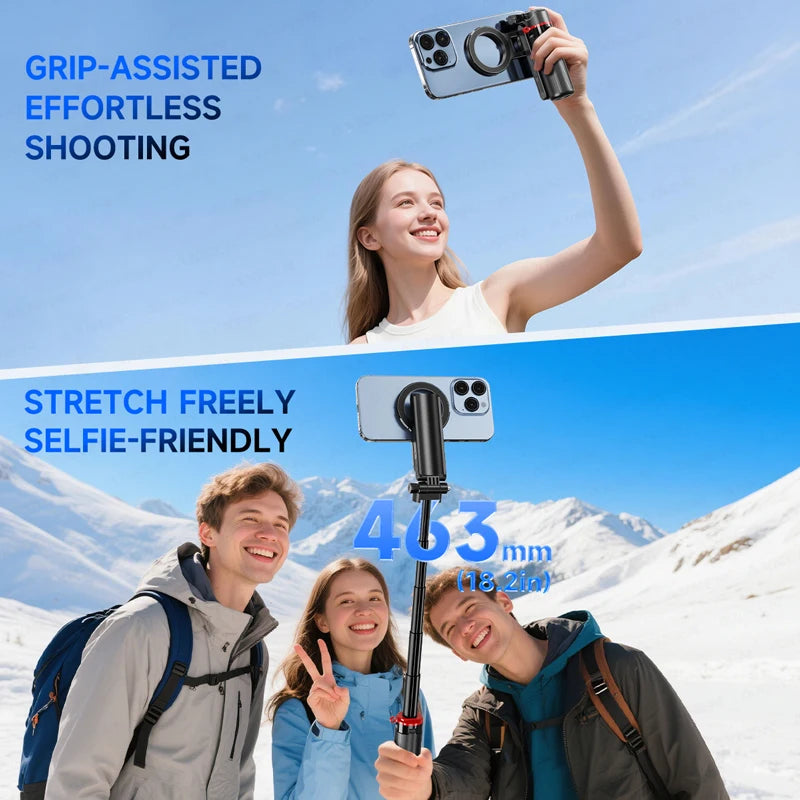 Magnetic Mini Selfie Stick Tripod with Bluetooth Remote