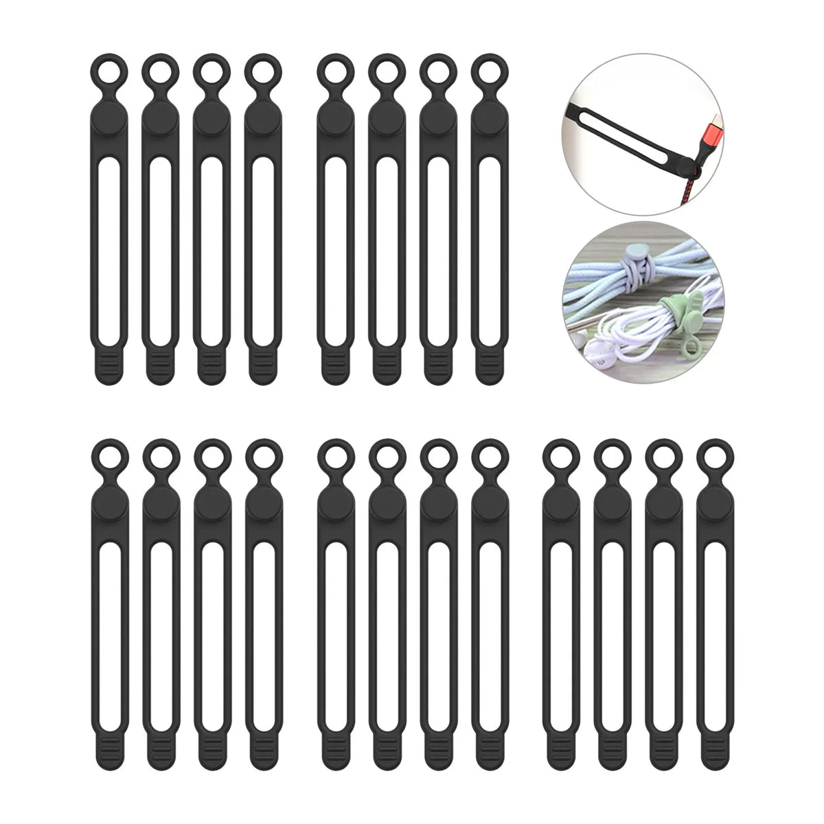 Reusable Silicone Cable Ties for Cord Organization