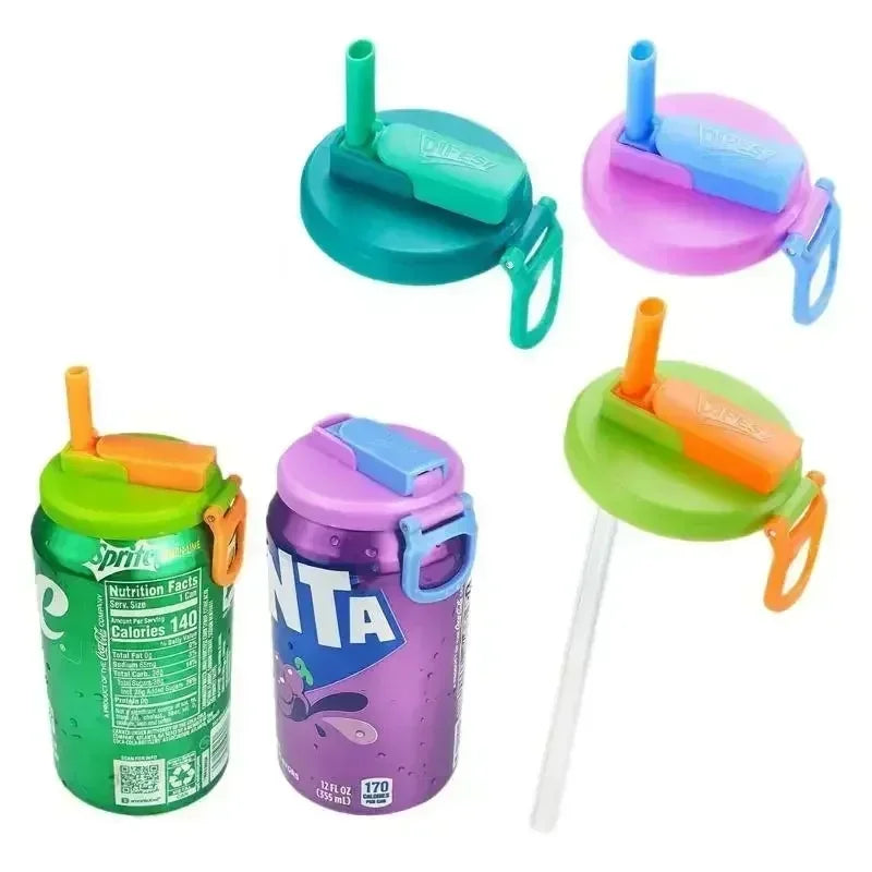 Silicone Soda Can Covers with Straws