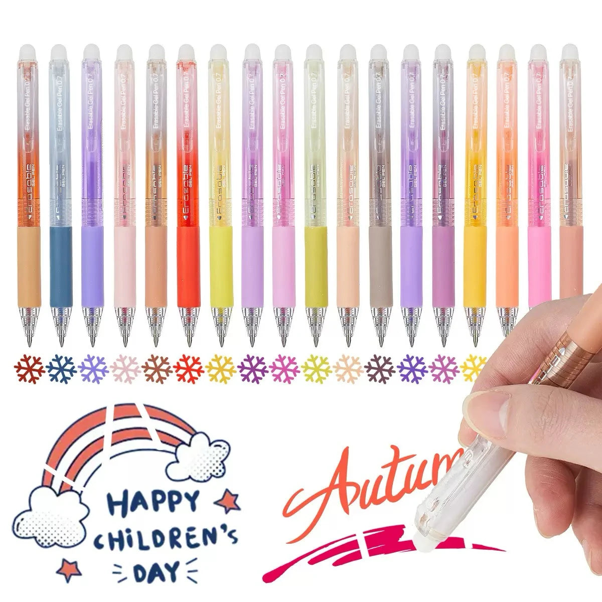 Retractable Erasable Gel Pens – Smooth 0.7mm Fine Tip, Assorted Colors