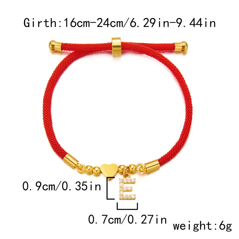 Gold Stainless Steel Initial Letter Bracelet