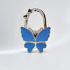 Silver foldable butterfly shaped hook for handbags