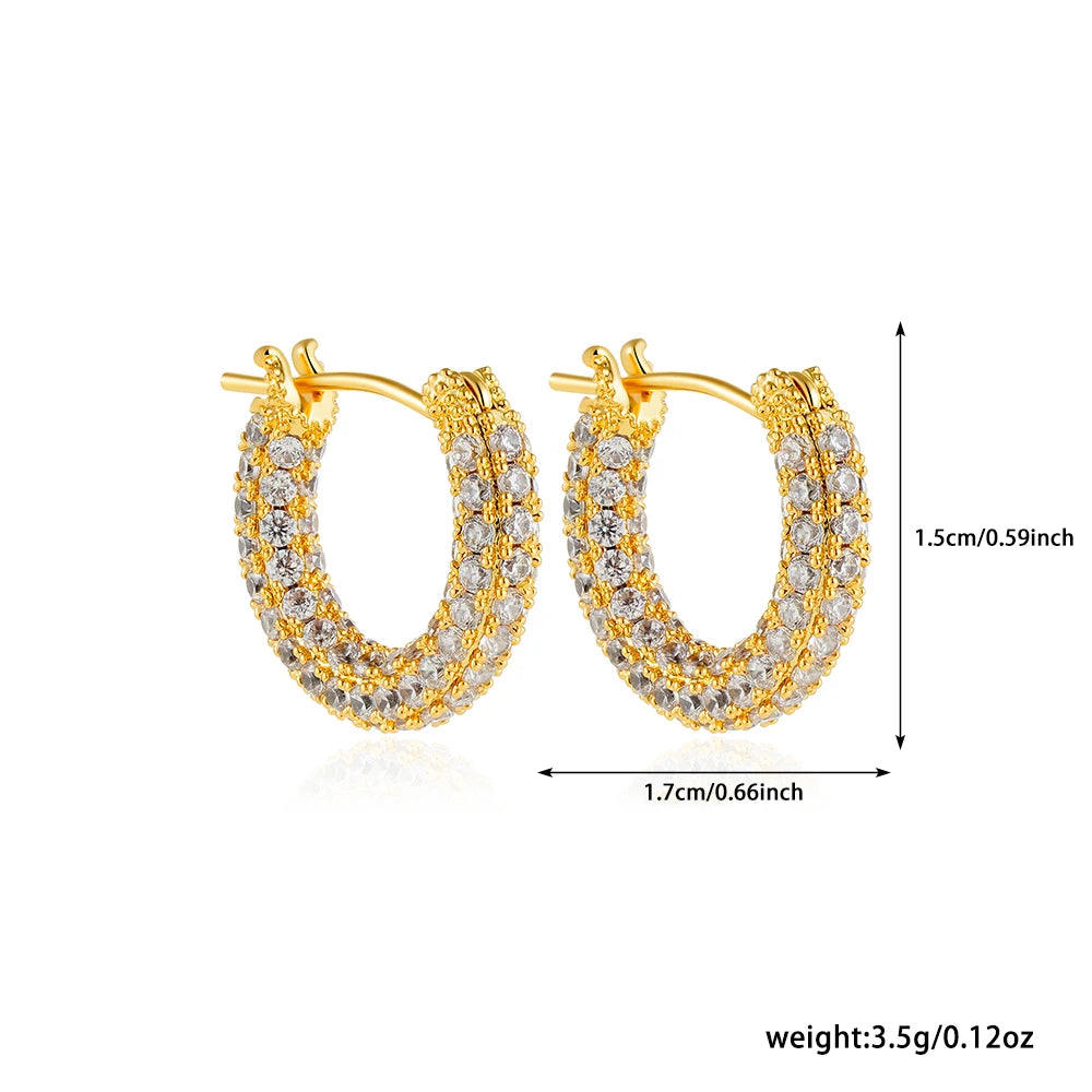 Geometric Gold Plated Huggie Hoop Earrings