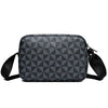 Men's PU Leather Messenger Bag with Plaid Accent