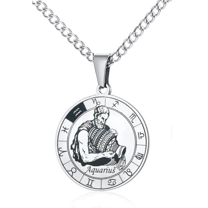 Collier Constellation du Zodiaque en Acier Inoxydable