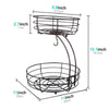 2-Tier Countertop Fruit Basket with Banana Hanger
