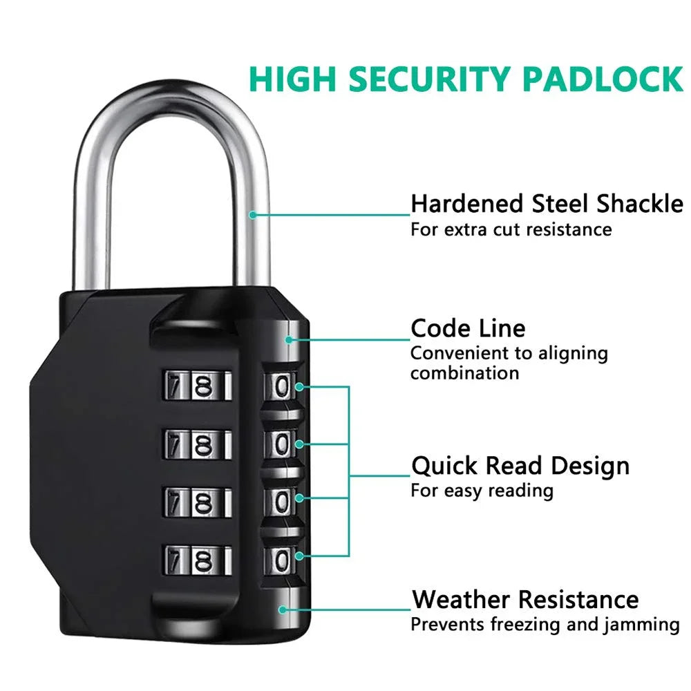Resettable 4-Digit Combination Padlock